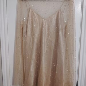 Elegant Cream Sequin Women's Skirt
